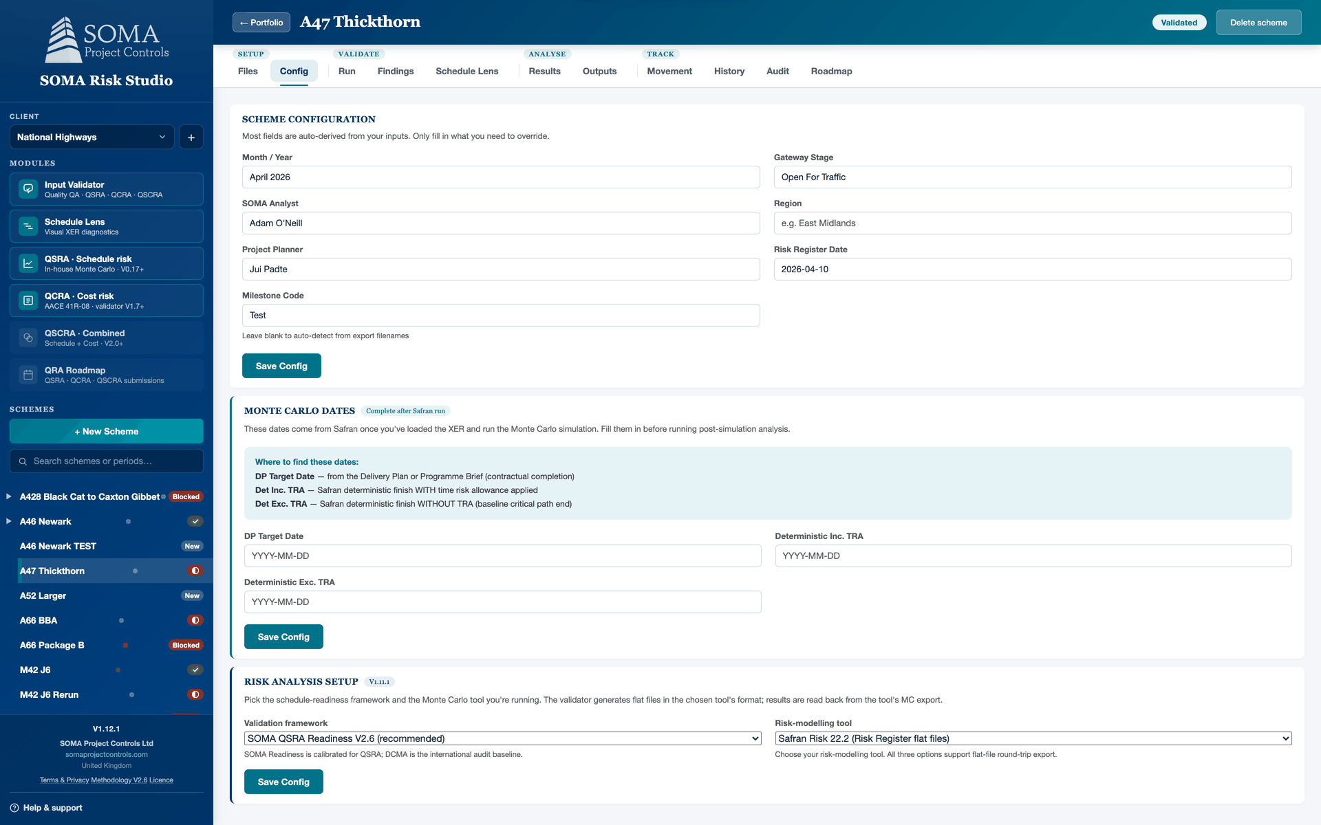 Risk Studio configuration — ready for QCRA in V1.5